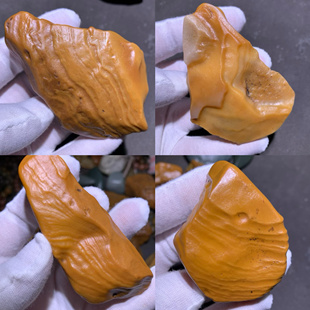 天然油坨子螺旋纹鸡油黄沙漠漆奇石肉质细腻地表籽料手把件原石