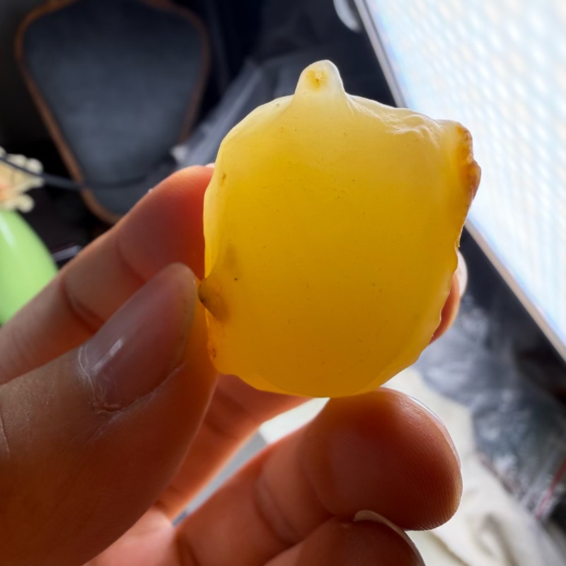 新疆北屯油坨子冻光螺旋纹奇石象形悟道沙漠漆原石把玩件重26克