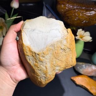 新疆地表籽料乌尔禾天然包浆糖皮绿泥石玉原石摆件雕刻料重1600克