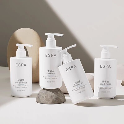 ESPA亚朵酒店新款英国奢华水疗级佛手柑茉莉花雪松洗发露护发沐浴