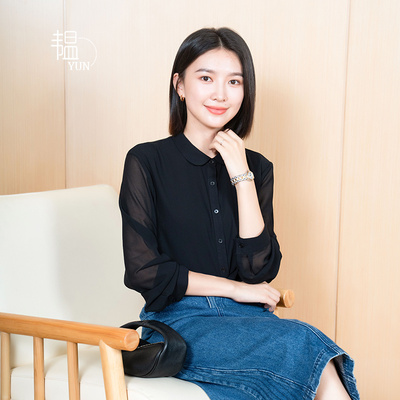 韫宽松气质单排扣聚酯纤维衬衫