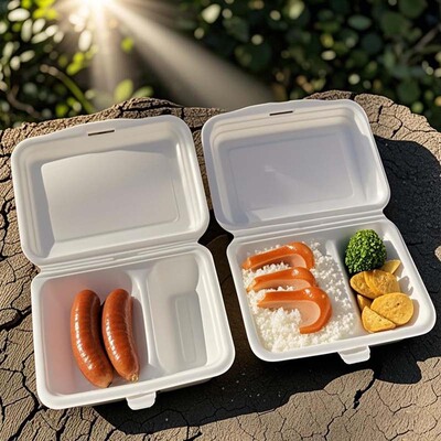 环保三格一次性饭盒猪脚饭自选打包餐盒加厚连体烧烤米饭烧腊生蚝