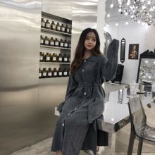 法式复古气质百搭小双口袋连衣裙1