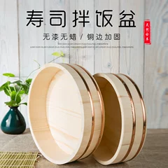 bát gạo sushi lượng bồn gỗ sushi gạo bên đồng gỗ gạo sashimi món bibimbap bát Nhật Bản và Hàn Quốc