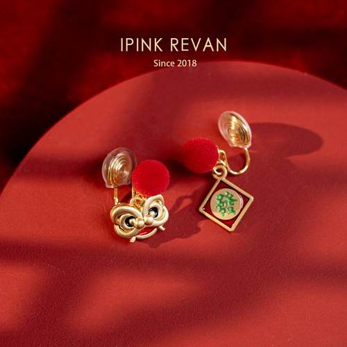 千禧醒狮2025新年耳钉耳夹