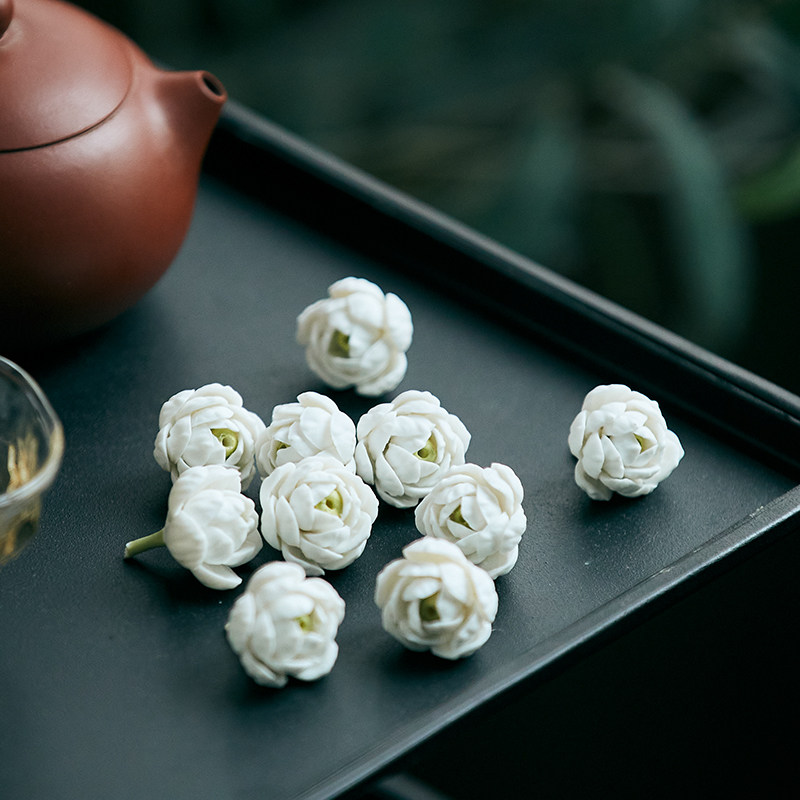 梵悦创意精品陶瓷茉莉花功夫茶具唯美文艺茶宠茶盘摆件茶道配件
