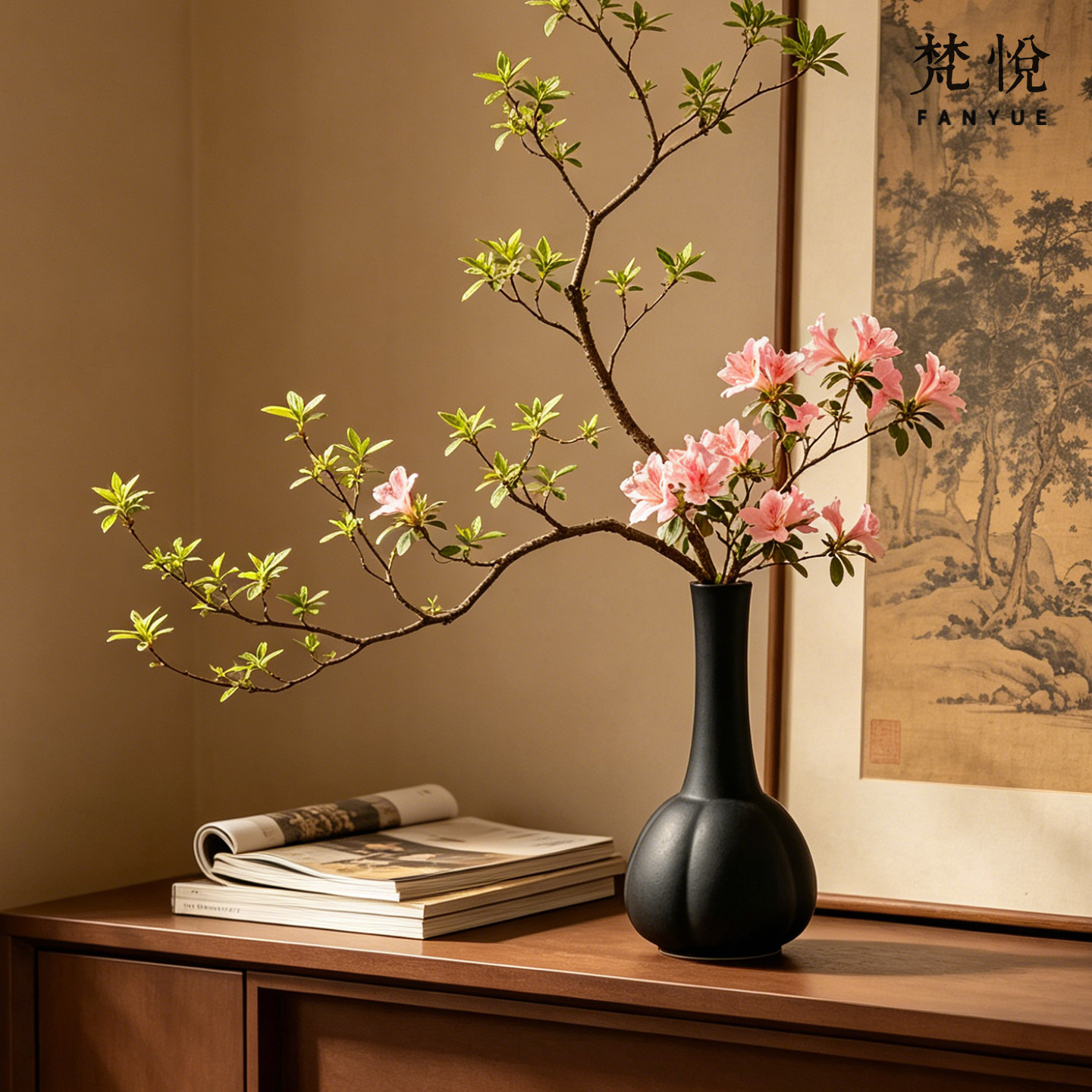景德镇小口径粗陶客厅干插花花器中古风宋氏美学复古陶瓷花瓶摆件图片