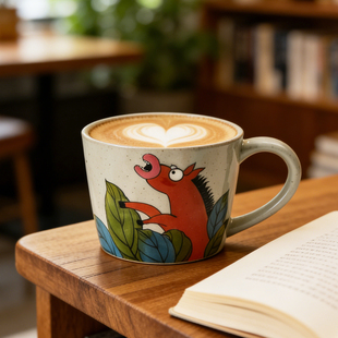 一马当先景德镇大容量陶瓷咖啡杯办公室家用中式手绘马水杯马克杯