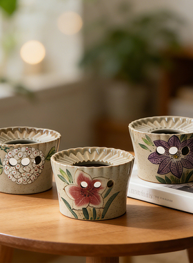 景德镇手绘蜡烛酒精温茶炉围炉煮茶茶具配件茶壶咖啡杯底座加热炉