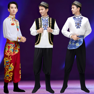 新疆维吾族男式 艺考舞台 练习舞蹈演出服表演服少数民族练习服装