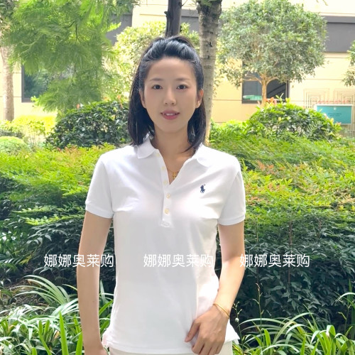 现货拉夫五粒扣短袖POLO衫小马标刺绣T恤翻领显白显瘦纯棉上衣