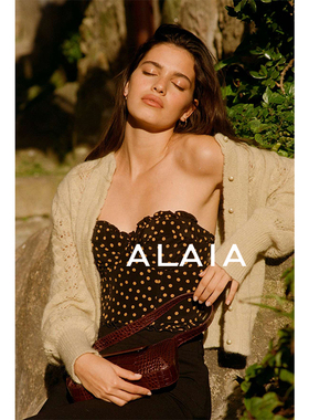 Gus 24SS/春夏新款法式复古风格黑色黄色波点抹胸上衣rouje风