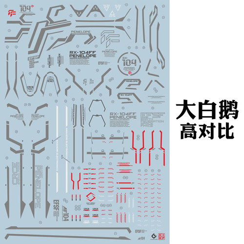 大白鹅高达模型水贴纸EVOHG229