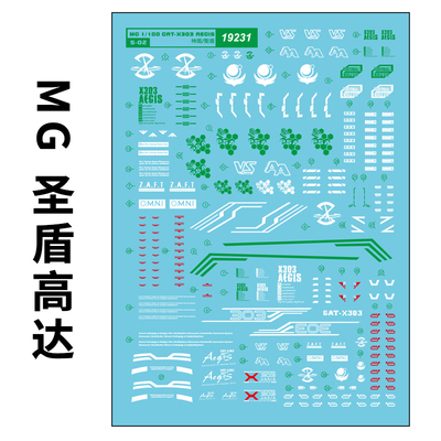 圣盾神盾模型水贴纸中环高达拼装