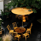 巧匠中式 油纸伞户外遮阳伞非遗手工庭院伞别墅围炉煮茶氛围布置伞