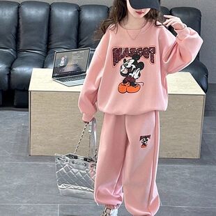 女童秋装套装2025新款儿童女孩大童洋气时髦炸街春秋款运动两件套