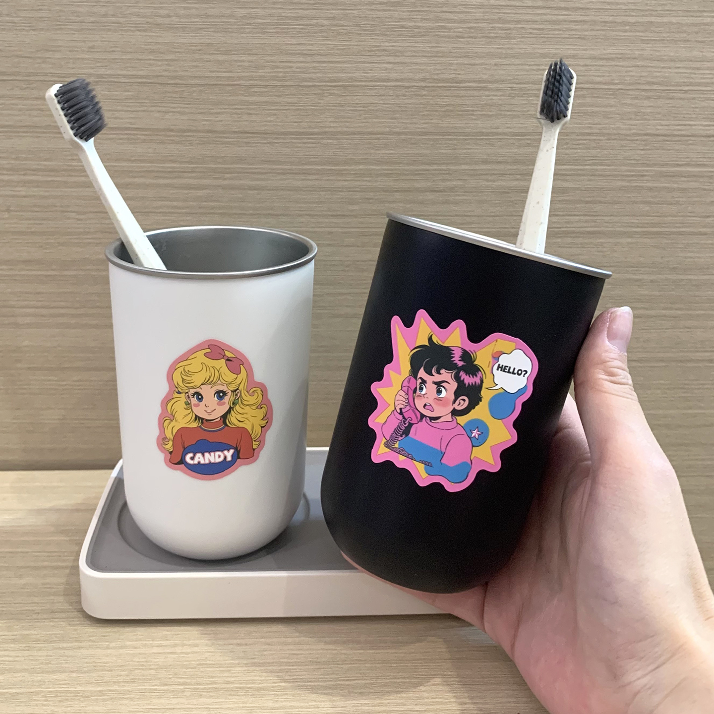 304不锈钢漱口杯情侣牙杯可爱
