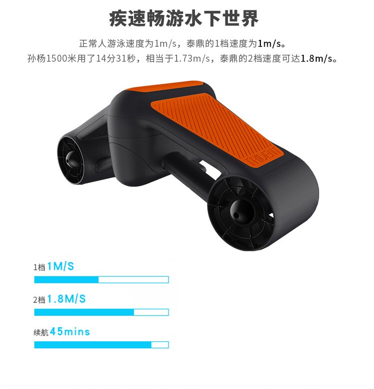 吉影水下推进器S1助力器海边玩具潜水游泳手持浮潜助推器探海赶海