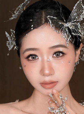 高级仙气新娘水晶蝴蝶发夹