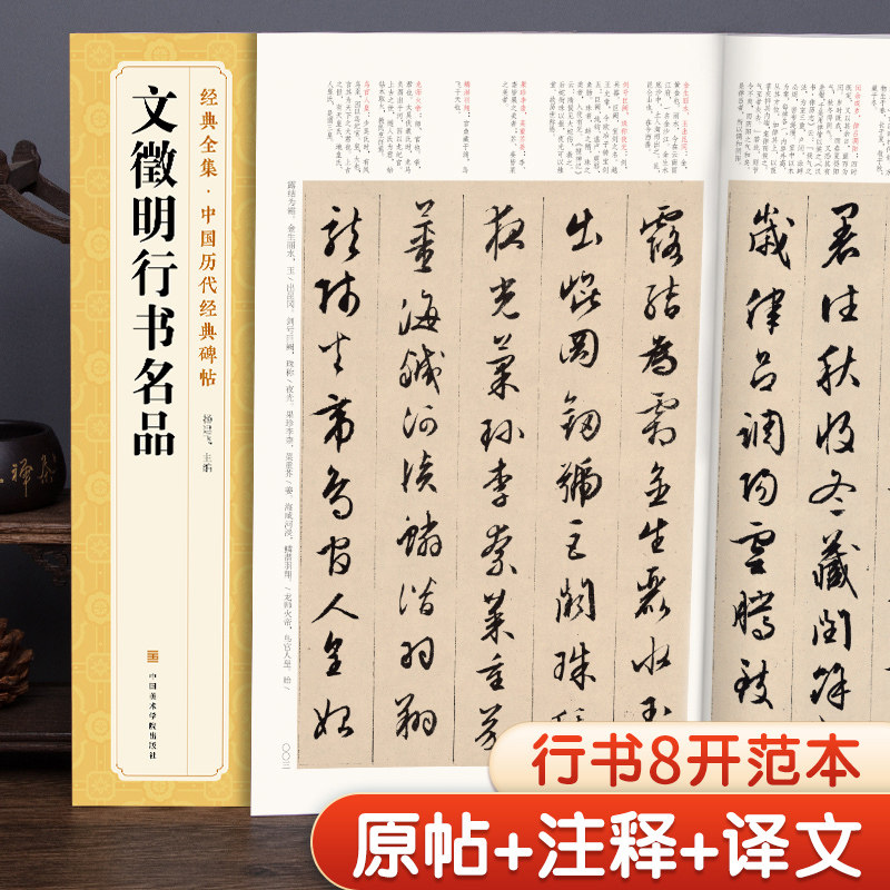 经典全集 《文徵明行书名品》千字文 悟阳子诗序 滕王阁序 千字文 中国历代碑帖译文简体注释行书毛笔字帖书法成人学生临摹 