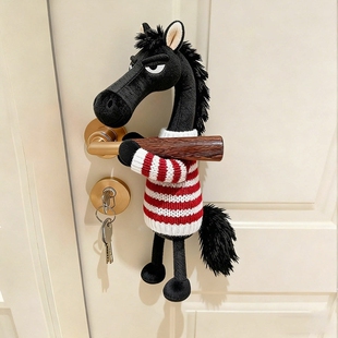 马年吉祥物新款小马玩偶挂件门把手保护套房间吊灯新年氛围感装饰