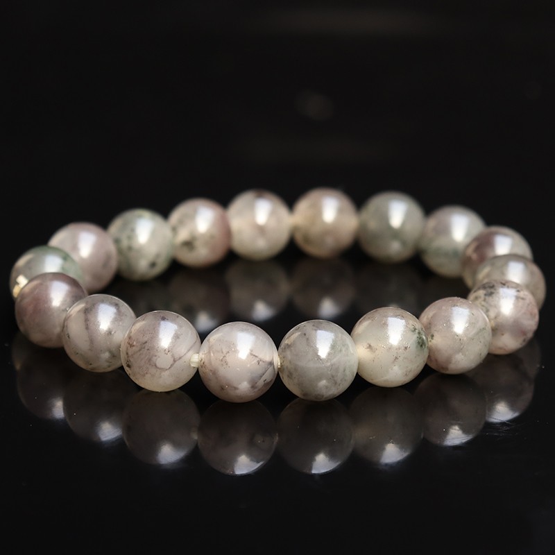 天然桂林鸡血玉石手链贵妃料烟丝款女士手链10*10mm18颗25g