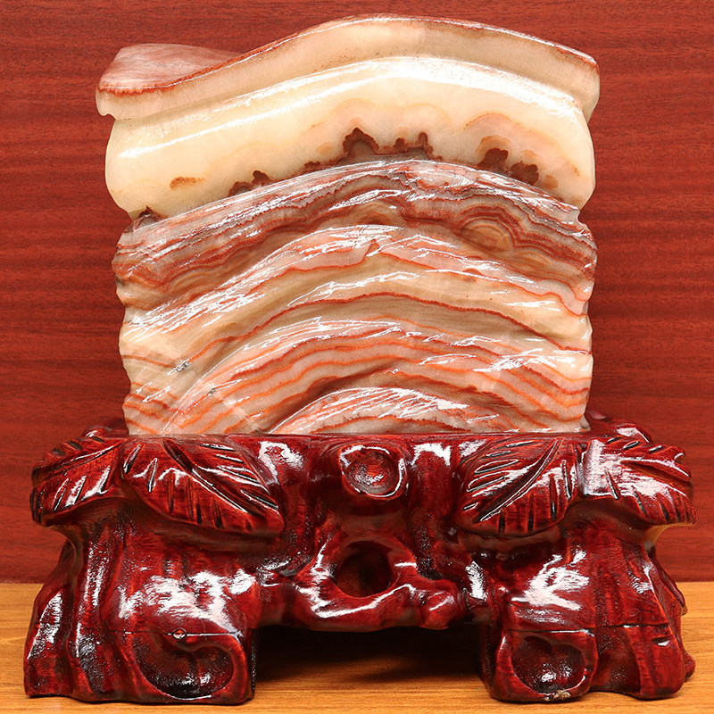 天然石材奇石摆件猪肉石五花肉桌面装饰石20*21*10cm6893g摆件