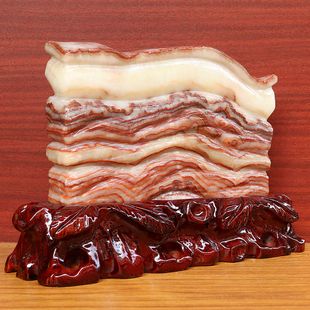 3cm3000g摆件 天然石材奇石摆件猪肉石五花肉桌面装 饰雕刻石26