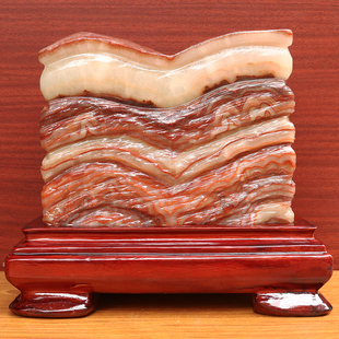 天然石材奇石摆件猪肉石五花肉桌面雕刻石25 12cm10967g摆件