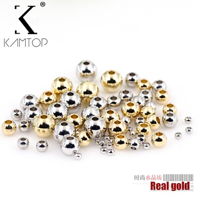 18K包金铜镀真金实心直孔金珠