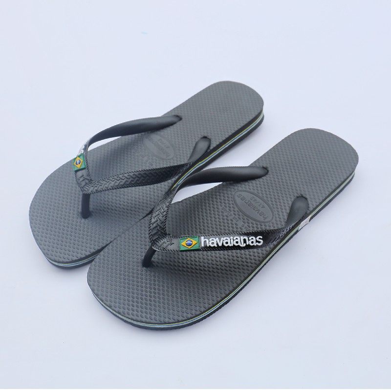 thumbnail for 2026 casual Havana solid color bath flip flops outdoor wear metal standard men's wear-resistant slippers