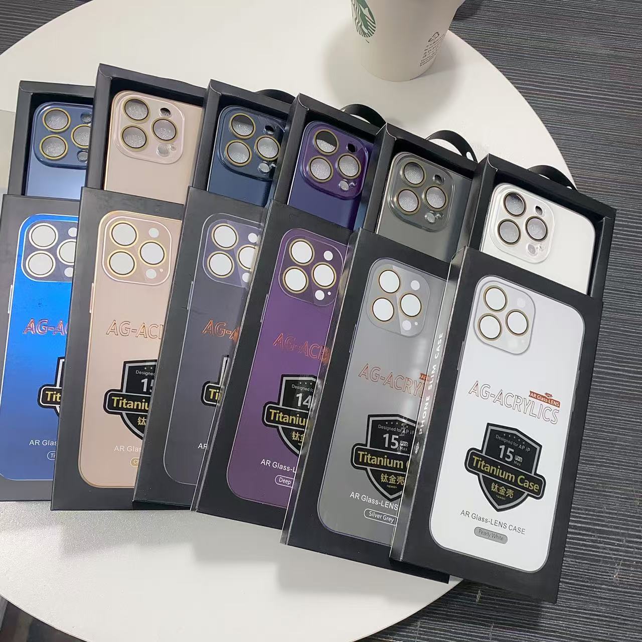 新款 钛金壳晶镜AG磨砂苹果16 pro max手机壳批发适用iPhone 13 12 11 14 15 plus防摔全包男女硅胶工厂纯色