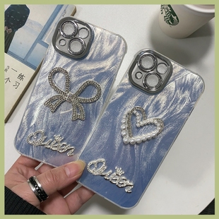 RENO13 手机壳批发 工厂女保护全包水钻 羽纱蝴蝶结珍珠爱心适用OPPO PRO Findx8 A93 新款