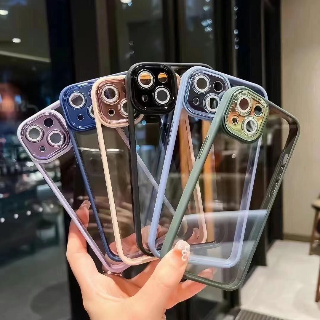 护镜闪粉镜头膜苹果16 pro max 手机壳批发 适用iPhone 14 13 11 XS XR 15 12 plus保护简约女工厂男全包透明
