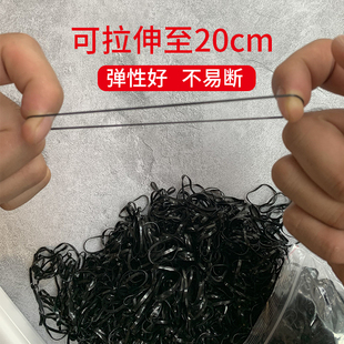 一次性皮筋儿童不伤发黑色女头绳小发圈扎头发耐用高弹力加厚胶圈