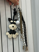 包包挂件女2026新款 编织绳卡通雪纳瑞小狗钥匙扣挂饰 小众博主同款