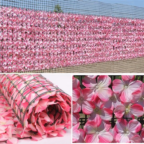 仿真花篱笆塑料墙花遮阳网花围栏