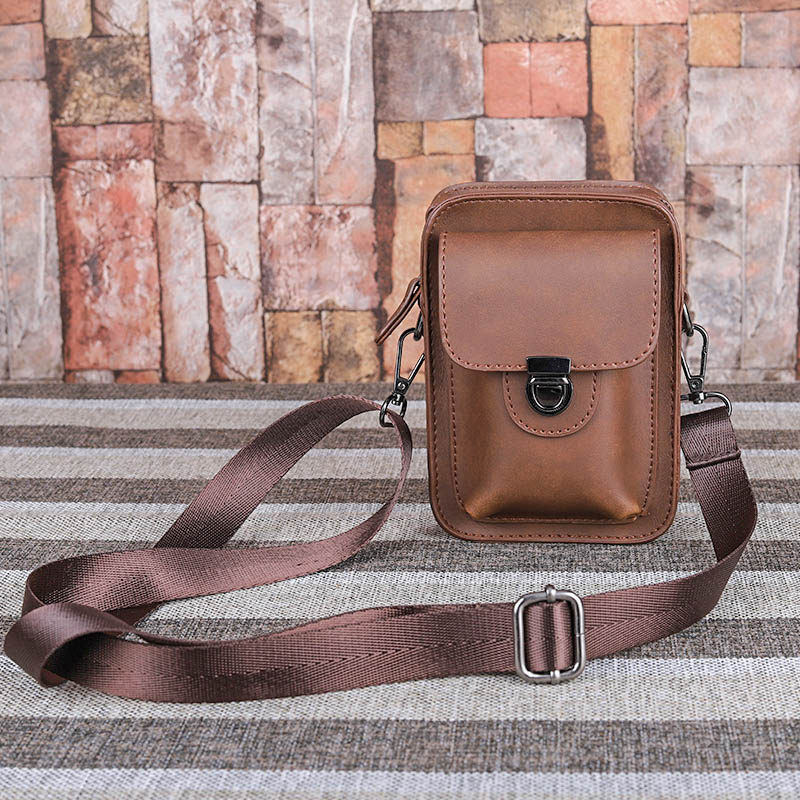 新款手机2082包版男士腰韩包皮小户外休闲迷你挂包包疯马皮质烟包