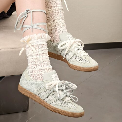 Adidas originals SAMBA OG 女款黄绿色时尚百搭低帮德训鞋KK3529