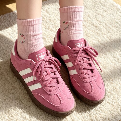 Adidas originals Stadt男女同款粉色潮流薄底经典低帮板鞋JR9551