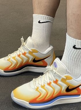 Nike KD 17 ЕР  男款橙白黑圆头系带低帮篮球鞋 FJ9488-700