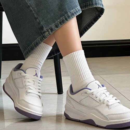 Jordan FLIGHT COURT男女同款白紫色耐磨低帮篮球鞋HF3333-115
