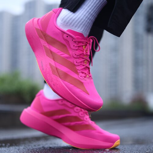 Adidas Adizero Evo SL WOVEN男款粉色舒适百搭训练跑步鞋 KI6902