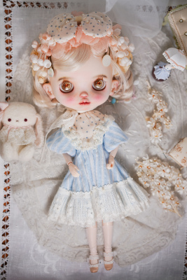 blythe小布“海盐珍珠”bjd6分小头蓝豆豆娃衣洋装ob22ob24套装