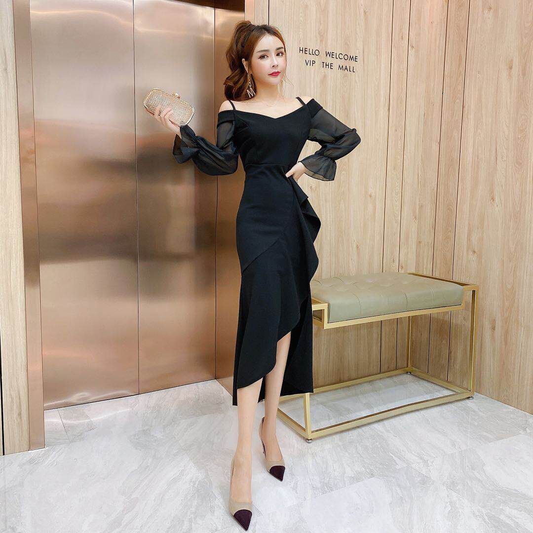 Black evening dress dress can be worn at ordinary times