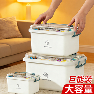 家用药箱收纳盒大容量药物药品收纳盒药箱家庭装大号医药箱收纳箱