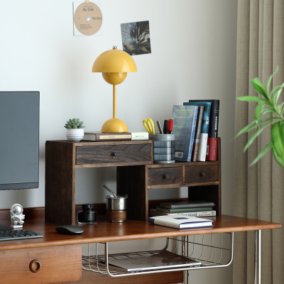 实木桌面置物架书桌收纳架