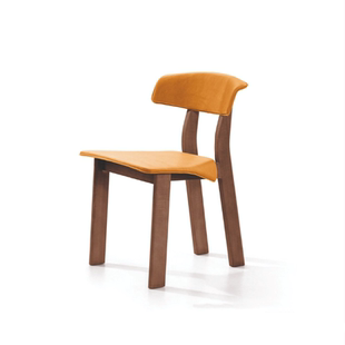 意式 北欧创意设计师款 餐椅 WING 极简别墅家用茶椅 实木真皮BACK