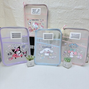 可爱学生透明大容量三丽鸥L科目袋文具文件收纳课本分类收纳袋批