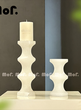 艺术烛台样板房装饰摆设云石摆件